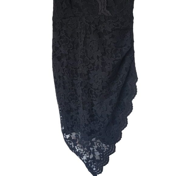 UO Kimchi Blue Black Lace Cocktail Asymmetric Bodycon Dress Sleeveless - Picture 6 of 8